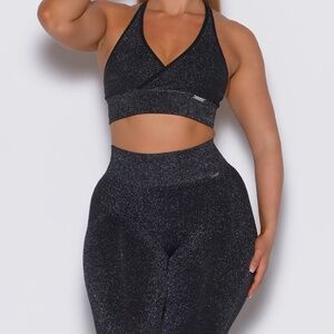 women's Black stardust Shimmer leggings NEW (video)